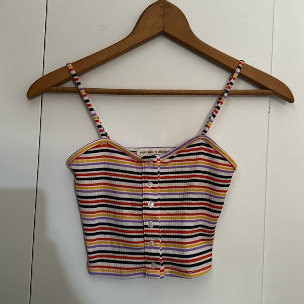 Urban Outfitters Multi-colored Striped Crop Tank